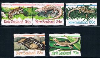 Zealand - 1984 Indigenous Lizards Reptiles - Sc 803 - 807 [sg 1340 - 4] - photo