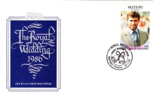 First Day Cover - Royal Wedding - 1986 - Vaitupu - Tivalu - Prince Andrew photo