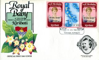 Kiribati 1982 Birth Of Prince William 12c Gutter Pair First Day Cover (a) photo