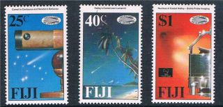 Fiji 1986 Appearance Of Halley ' S Comet Sg 738/40 photo