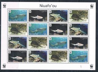 Niuafo ' Ou 2012 Wwf Sharks Sheet Issue photo