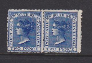 Australia.  South.  Wales.  Sg.  225g.  Twopence Pair.  P.  11 X 12.  Mounted photo