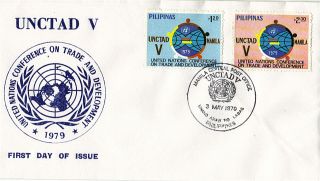 United Nations 1979 Unctad V First Day Cover Philippines Shs photo