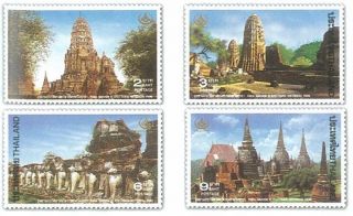 Thailand Stamp,  1994 1616 - 1619 Thai Haritage Conservation,  Places,  Temple photo