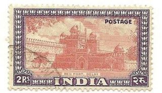 India Scott 219,  Red Fort,  Delhi, ,  1949 photo