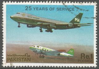 Pakistan.  1980 25th Anniv Of Pakistan International Airlines.  1r.  A8145 photo