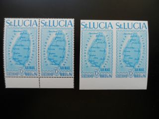 St Lucia C1 Perf And Imperf Pairs photo