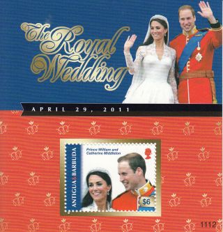 Antigua & Barbuda 2011 Royal Wedding 1v Sheet Prince William Kate Middleton photo