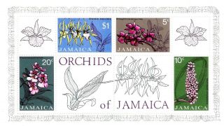 Jamaica Miniature Stamp Sheet Orchids Of Jamaica 1973 photo