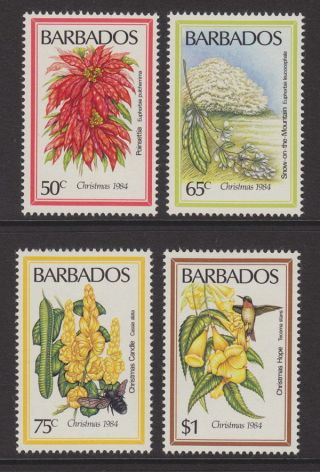 Barbados - 1984 Christmas Flowers (4v) Umm / photo