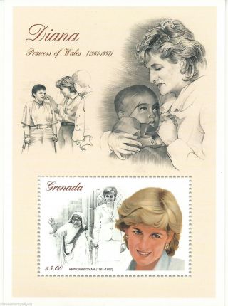 Grenada - 1997 - Ms3503 - Princess Diana - Cv £ 3.  75 - Unmounted photo