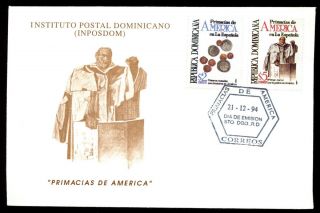 Dominican Republic 1993,  American Firsts In Hispaniola Fdc C5473 photo
