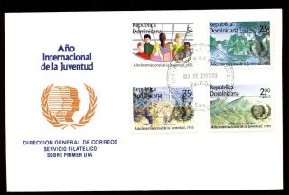 Dominican Republic 1985 Int.  Youth Year Fdc C5484 photo