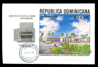 Dominican Republic 1993 Postal Institute Buildings M/s Fdc C5519 photo