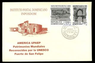 Dominican Republic 2001 Unesco,  World Heritage Sites Fdc C5526 photo