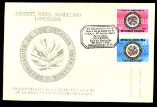 Dominican Republic 1998 Organisation Of American States Fdc C5555 photo