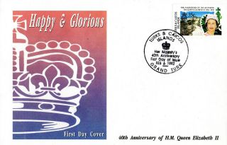 Turks & Caicos 16 February 1992 Happy And Glorious 35c First Day Cover Shs photo