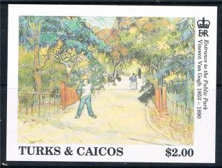 Turks & Caicos Is 1991 Vincent Van Gogh Ms Sg 1126b photo