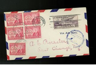 1929 Port Au Prince Haiti Airmail Cover To A Roessler Usa Mixed Franking photo