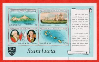 Saint Lucia Scott 586a Battle Of The Saints Og 1982 photo