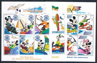 Antigua 1999 70th Birthday Of Mickey Mouse 3 Shts Sg 2779 - 96 photo