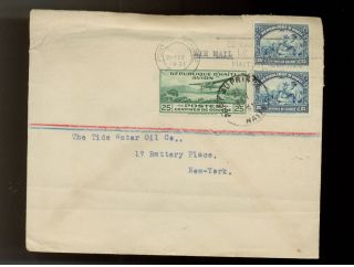 1931 Haiti Airmail Cover To Tide Watrer Oil Company Usa photo