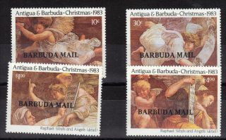 Antigua Barbuda 1983 Christmas Barbuda Mail O/p Sg816 - 9 Unmounted Ref:y382 photo