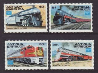 Antigua Trains 934 - 937 Vf (12753) photo