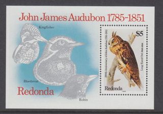 Redonda - 1985 Birth Bicentenary Of John J.  Audubon (1st Issue) Ms Umm / photo