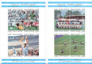 Argentina 1986 World Cup National Team Championships S/ss (sc 1569 - 1570) photo