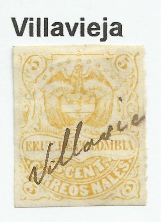 Colombia.  1870.  5c Yellow.  Sg: 62a.  Fine 