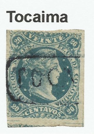 Colombia.  1877.  20c Greenish Blue.  Sg: 86.  