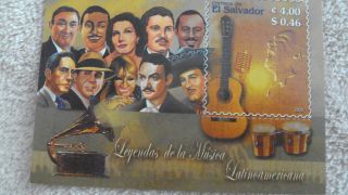 El Salvador Leyendas De La Musica Latinoamericana One Stamp,  Vhtf photo