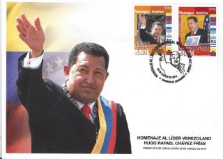 Nicaragua Upaep President Hugo Chavez / Venezuela Fdc 2014 photo