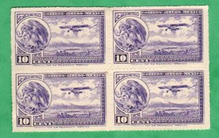 Mexico,  Scott C21,  Block Of Four,  Issued 1930 - 32 photo