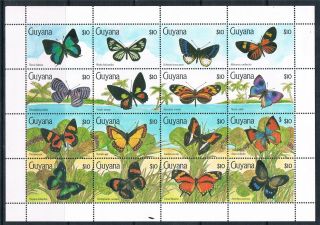 Guyana 1990 Butterflies 16v Sg 2827/42 photo