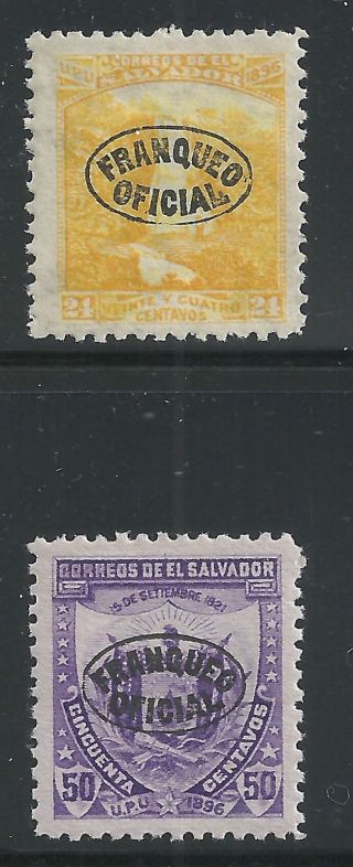 El Salvador Scott O87 & O89,  Singles 1897 Fvf Mh photo