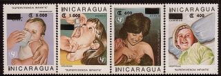 Nicaragua Childrens Welfare Campaign Sc 1674a - 1674d Surcharged 1987 photo
