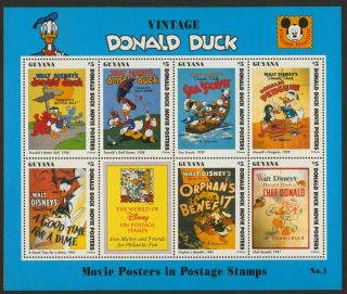 Guyana 2769a Disney Vintage Donald Duck,  Movie Posters photo