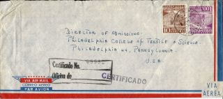 1963 Venezuela Registered Airmail Cover To Philadelphia Pa U.  S.  A. photo