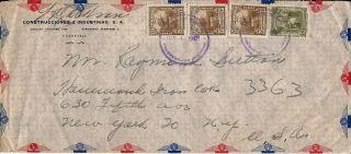 1947 Venezuela Commercial Airmail Cover To Nyc N.  Y.  Usa photo