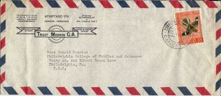 1962? Venezuela Airmail Cover Caracas To Philadelphia Pa.  U.  S.  A. photo