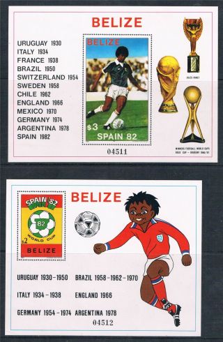 Belize 1981 World Cup Football 2xms Sg 670 photo