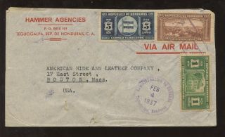 Honduras 1937 Advertising Envelope Hammer Agencies photo