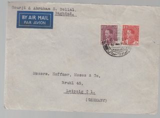 1939 Baghdad Iraq Airmail Cover To Germany Gourji Abraham Dellal photo