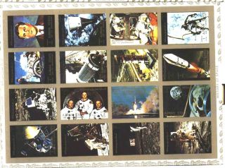 Uae Ajman Sheet Of 16 History Of Space Imperf On Cartoon Very Rare & Limited photo