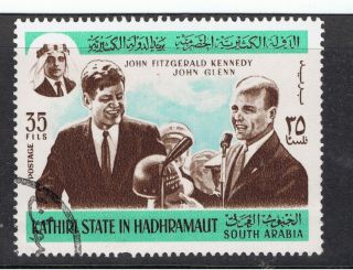 Saudi Arabia.  Kathiri State In Hadhramaut.  J.  F.  Kennedy.  John Glenn.  35 Fils. . photo