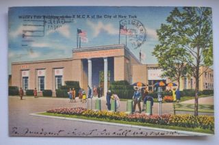 1939 York World ' S Fair Building Ymca,  Stamp photo