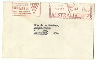 Australia 1967 Picto.  Advt.  Atm Meter Franked Cover Flag Australia India Bombay photo