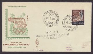 Italy 559 Olympics 1953 Typed Addressed Fdc T264 photo